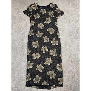 Vintage Chelsea Cambell Dress WOmens 2P Petite 100% Silk Floral Whimisgoth Fairy